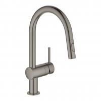 Смеситель для кухни Grohe Minta с выдвижным изливом 32 321 AL2 тёмный графит матовый