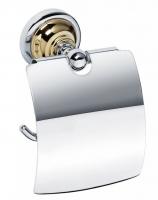 Держатель туалетной бумаги с крышкой Bemeta Retro 144212018 хром/золото