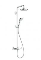 Душевая система с термостатом для душа Hansgrohe Croma Select S Showerpipe 180 2jet 27253400 белый/хром
