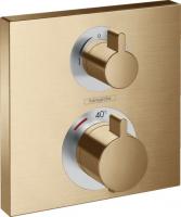 Термостат Hansgrohe Ecostat Square (внешняя часть для 2 потребителей) 15714140 шлифованная бронза