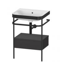 Консоль с раковиной Duravit Happy D.2 Plus 575х490 мм HP4740N8080 чёрный/графит матовый