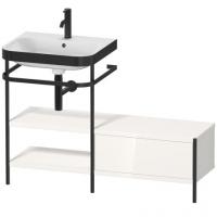 Консоль с раковиной Duravit Happy D.2 Plus 1200х490 мм HP4750O2222 чёрный/белый глянец