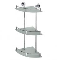 Полка для душа угловая тройная Bemeta Omega 270х250 мм с ограничителем 104202152 хром