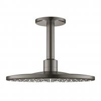 Верхний душ Grohe Rainshower SmartActive 310 (потолочный кронштейн 142 мм, 2 режима струи) 26 477 AL0 тёмный графит матовый