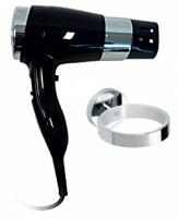 Фен с держателем Bemeta Hotel 999433088 чёрный/хром