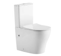 Унитаз напольный с крышкой-сиденьем и бачком Prato Кодэ безободковый (торнадо) СО-6092А белый