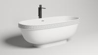 Ванна отдельностоящая Salini Greca Meander S-Stone 179х79 см 103021M белый матовый