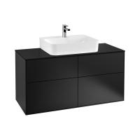 Тумба под раковину Villeroy & Boch Finion 1200х501 мм F13200PD чёрный матовый/чёрный