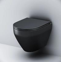 Унитаз подвесной с крышкой-сиденьем Am.Pm. Spirit 2.0  FlashClean C701700MBSC чёрный матовый
