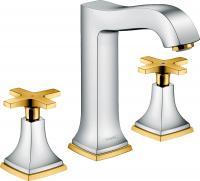 Смеситель для раковины Hansgrohe Metropol Classic 160 ComfortZone на 3 отверстия 31307090 хром/золото