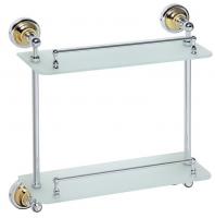 Полка для душа двойная Bemeta Retro 400 мм с ограничителем 144202128 хром/золото