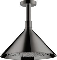 Верхний душ Axor Front 240 2jet с потолочным подсоединением 26022330 полированный чёрный хром