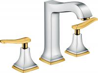 Смеситель для раковины Hansgrohe Metropol Classic 160 ComfortZone на 3 отверстия 31331090 хром/золото