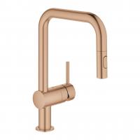 Смеситель для кухни Grohe Minta с выдвижным изливом 32 322 DL2 тёплый закат матовый