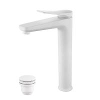 Смеситель для раковины Lemark Bronx высокий LM3709MW белый матовый