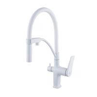Смеситель для кухни Lemark Bronx с подключением к фильтру LM3761MW белый матовый
