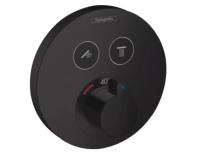Термостат Hansgrohe ShowerSelect S (внешняя часть для 2 потребителей) 15743670 матовый чёрный