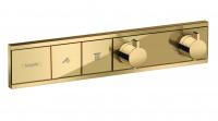 Термостат Hansgrohe RainSelect (внешняя часть для 2 потребителей) 15380990 полированное золото