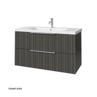 Тумба под раковину Caprigo Rain 100 976х446 мм (2 ящика) 36514 SF-019 графит