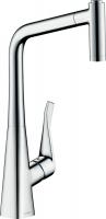 Смеситель для кухни Hansgrohe Metris с вытяжным душем 14820000 хром