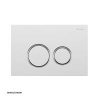 Клавиша смыва Caprigo Dew-R Abs DA001-white/crm белый/хром