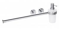 Полотенцедержатель с дозатором для жидкого мыла Bemeta Omega 104019012 хром