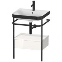 Консоль с раковиной Duravit Happy D.2 Plus 575х490 мм HP4740O2222 чёрный/белый глянец
