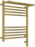 Полотенцесушитель электрический Сунержа Богема 3.0 с полкой 600х500 мм правый 051-5807-6050 состаренная латунь