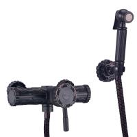 Смеситель с гигиеническим душем Lemark Jasmine настенный LM6618ORB чёрная бронза