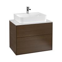 Тумба под раковину Villeroy & Boch Finion 800х501 мм F09100GN орех/белый