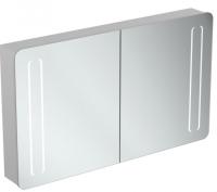 Зеркальный шкаф Ideal Standard Mirror&light 1230x730 мм T3425AL алюминий