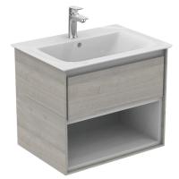 Тумба под раковину Ideal Standard Connect Air 600x440 мм E0826PS светло-серое дерево/белый матовый