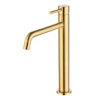 Смеситель для раковины Caprigo Don высокий 53-025-BRG матовое золото