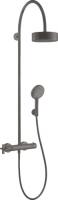 Душевая система с термостатом для душа Axor Citterio Showerpipe 180 1jet 39670340 шлифованный чёрный хром