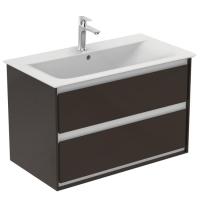 Тумба под раковину Ideal Standard Connect Air 800x440 мм E0819VY тёмно-коричневый матовый/белый матовый
