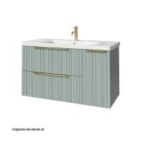 Тумба под раковину Caprigo Rain-Smalty 100 976х446 мм (2 ящика, 1 дверь) 36515R EML 043 бело-голубой