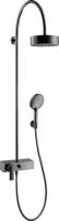 Душевая система с однорычажным смесителем для душа Axor Citterio Showerpipe 180 1jet 39620330 полированный чёрный хром