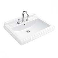 Раковина Villeroy & Boch Hommage 650х530 мм (3 отверстия) CeramicPlus 7101A2R1 альпийский белый
