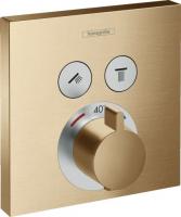 Термостат Hansgrohe ShowerSelect (внешняя часть для 2 потребителей) 15763140 шлифованная бронза