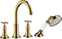 Смеситель для ванны Axor Montreux на 4 отверстия 16546990 полированное золото