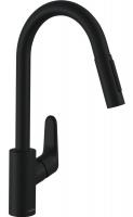 Смеситель для кухни Hansgrohe Focus M41 с вытяжным душем 31815670 матовый чёрный