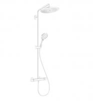 Душевая система с термостатом для душа Hansgrohe Croma Select S Showerpipe 280 1jet EcoSmart 26891700 матовый белый