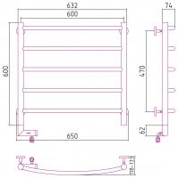 Полотенцесушитель электрический Сунержа Галант 2.0 600х600 мм левый 01-5200-6060 чёрный хром