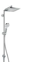 Душевая система с переключателем Hansgrohe Crometta E Showerpipe 240 1jet EcoSmart 9 л/мин Reno 27289000 хром