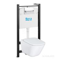 Комплект Roca The Gap (инсталляция + клавиша слива + подвесной унитаз + сиденье с крышкой) 893104100 белый