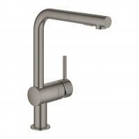 Смеситель для кухни Grohe Minta с выдвижным изливом 30 274 AL0 тёмный графит матовый