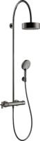 Душевая система с термостатом для душа Axor Citterio Showerpipe 180 1jet 39670330 полированный чёрный хром