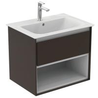 Тумба под раковину Ideal Standard Connect Air 600x440 мм E0826VY тёмно-коричневый матовый/белый матовый