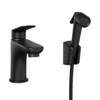 Смеситель для раковины Paini Laguna с гигиеническим душем LAYO205/574 чёрный