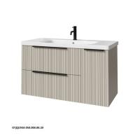 Тумба под раковину Caprigo Rain-Smalty 100 976х446 мм (2 ящика, 1 дверь) 36515R EML 050 серый шёлк